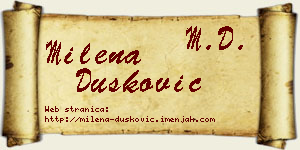 Milena Dušković vizit kartica